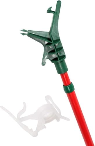 No Ladder telescoping light-hanging pole, 11 ft, 25 clips