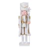 MUMTOP white wooden nutcracker king, 15 in