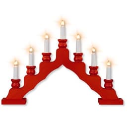 WEIGLA Erzgebirge Swedish candlestick candle arch, 7 candles, red