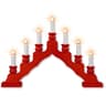WEIGLA Erzgebirge Swedish candlestick candle arch, 7 candles, red