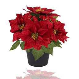 WOBUBU artificial poinsettia plants in pots