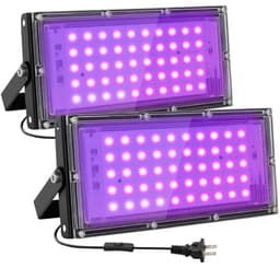 Waygor 50 W UV LED black light floods, 2 pack, IP65, 395 nm