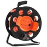 VEVOR retractable cord reel, 100 ft, 12 AWG SJTOW, 4 outlets