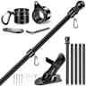 Flag pole kit, 6 ft spinning pole, 2-position bracket, 1 in stainless