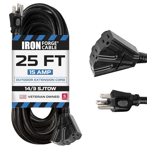 Iron Forge Cable 14/3 outdoor extension cord, 25 ft, 3 outlets