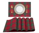 COTTON CRAFT Christmas plaid placemats, 6 pack, 13 x 19 in