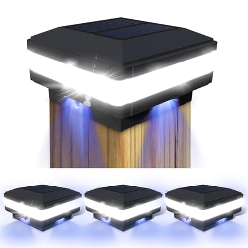 Sumaote solar post cap lights, 4 pack, 160 lm, IP65, black