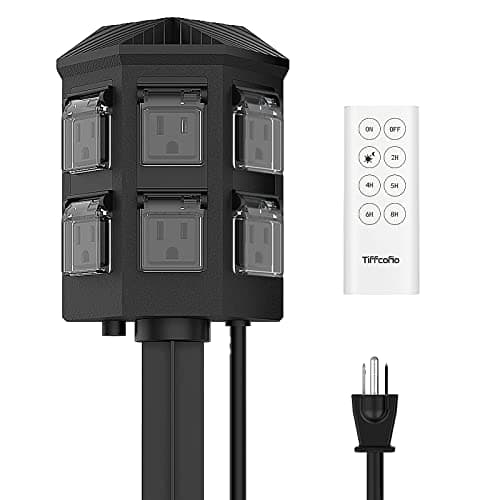 TiFFCOFiO outdoor power stake timer, 6 outlets, ETL listed