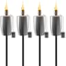 Matney stainless steel outdoor torches, set of 4, 5 ft