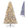 Happygrill pre-lit half Christmas tree, 7 ft, flocked, 860 tips, 240 LEDs