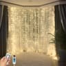 HOLITS 300 LED curtain lights, 9.8 x 9.8 ft, warm white