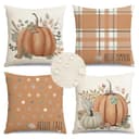 RABUSOFA fall outdoor pillow covers, waterproof, 18 x 18 in, set of 4