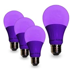 SLEEKLIGHTING purple A19 LED bulbs, 4 pack, 3 W, UL listed
