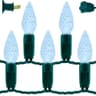 YULETIME C6 LED string, 100 bulbs / 33 ft, cool white, one-piece