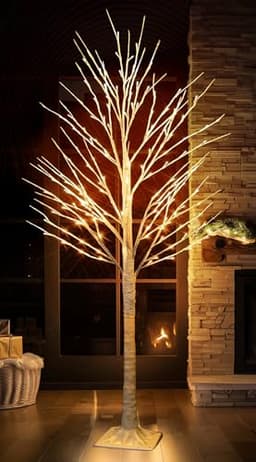 TW SHINE lighted birch tree, 6 ft, 144 LED warm white