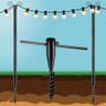 String light poles, 2 pack, 10 ft, auger ground anchor, 1.5 in