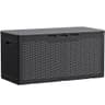 Devoko deck box, 100 gallon, waterproof resin, lockable, published inside dimensions