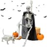 Realistic posable skeleton with dog, 36 in