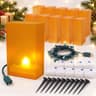 Wettal Christmas luminaria kit, 31 pieces, electric, weighted bases and stakes