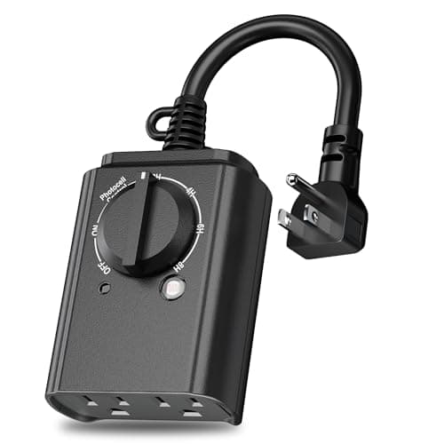 BN-LINK outdoor light timer, dusk-to-dawn, dual grounded outlets