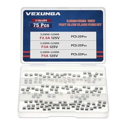 VEXUNGA Christmas light fuse kit, 3 values, 75 pieces, 125 V