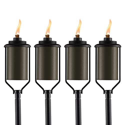 TIKI Simply Metal torches, 4 pack, 65 in, bronze, easy install