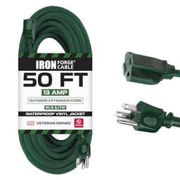 Iron Forge Cable 16/3 outdoor extension cord, 50 ft, green