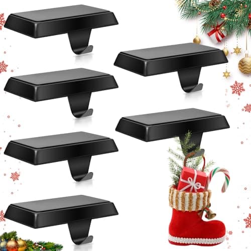 Homjoy metal stocking holders, 6 pack, heavy duty