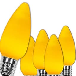 Wintergreen Lighting OptiCore C9 LED bulbs, gold smooth finish, 25 pack