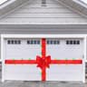 CraftyDream Christmas red bow garage door decoration, with light