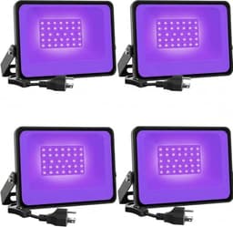 Onforu 38 W LED black lights, 4 pack, IP66, with plug