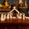 NEROSUN wooden Christmas nativity scene set, 13 pieces