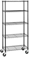 Amazon Basics 5-shelf rack with casters, 300 lb per shelf