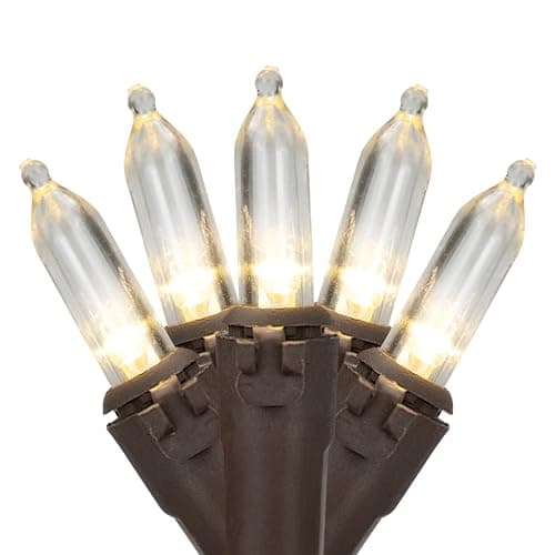 Northlight LED mini lights, 100 count, 33 ft, warm white on brown wire