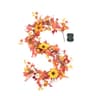 Lighted fall garland, 6 ft, sunflowers and mini pumpkins