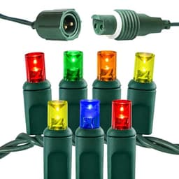 Pro Christmas wide angle LED lights, multicolor, green wire, 100 count