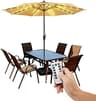 Patio umbrella lights, cordless, 8 brightness modes, remote
