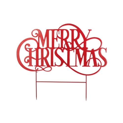 Glitzhome metal Merry Christmas yard stake, 36 in