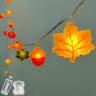 Fall string lights, 10 ft, 20 LED, orange, timer