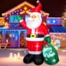 8 ft inflatable Santa with big gift bag, IP44