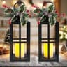 Christmas lanterns, 18 in, set of 2, timer, flameless candles
