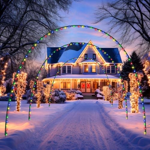 Geetery Christmas archway, 3 pack, 10 ft, metal frame, 8 modes, multicolor