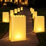 Plain white luminary bags, 10 pack, plug-in, waterproof reusable plastic