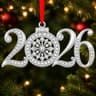 WaaHome 2026 dated silver metal ornament