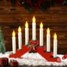 Bokon wooden candle bridge, 7 LED candles, battery, red