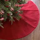 Ivenf burgundy burlap tree skirt, 48 in, double layer