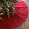 Ivenf burgundy burlap tree skirt, 48 in, double layer
