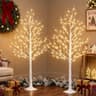EAMBRITE lighted birch trees, 6 ft, 2 pack, 128 LED, timer and dimmer