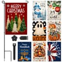 Flutesan seasonal garden stand with flags, 9 pieces, 12 x 18 in