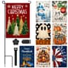 Flutesan seasonal garden stand with flags, 9 pieces, 12 x 18 in